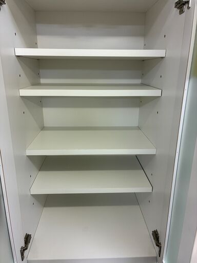 ジャングルジャングル深井店】☆食器棚 ホワイト 白 キッチン家具 収納