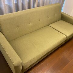 ファブリック 3人掛けソファー＋オットマン付きの画像