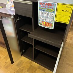 【ジャングルジャングル深井店】★レンジ台 ブラウン 茶 収納家具 キッチン家具 家具 簡易クリーニング済  堺市（中区 堺区 東区 西区 南区 北区）和泉市 河内長野市 富田林市 松原市 狭山市 深井 【FU2721】の画像