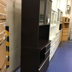 ★リユースのサカイ横浜南店★YM1432 松田家具 レンジボード ブラウン W89×D49×H199 クリーニング済みの画像