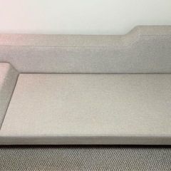 フランネルソファ シエスタ 2.5人掛け 木脚 クッション付きの画像