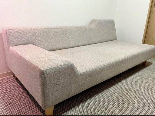 フランネルソファ シエスタ 2.5人掛け 木脚 クッション付き