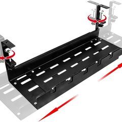 ENOKAWA ケーブルトレー 伸縮式 XLサイズ 幅(42CM~75cm) 伸縮収納トレー デスク下 コード収納 ルーター収納 クランプ回転可能 伸縮可能 穴あけ不要 ケーブル配線トレー 配線整理 ケーブルオーガナ 取り付け簡単 強力 スチール製 ケーブル整理 収納トレー の画像