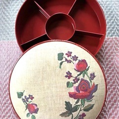 未使用　小物ケース　薔薇柄　アクセサリー　手芸用品お菓子収納小物入れ　おせちオードブル容器　の画像