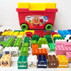 M【中古品】アンパンマン はじめてのブロックワゴン 1.5才〜　ブロックラボ 知育玩具 おもちゃ ホビー用品の画像