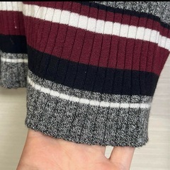 H&M ストライプ柄 長袖ニット 薄手 Mサイズの画像