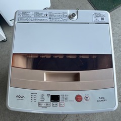 ＡＱＵＡ　全自動洗濯機　５．０ｋｇ　ホワイト　２０１７年製　ＡＱＷ－ＢＫ５０Ｅの画像