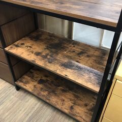 【ジャングルジャングル広陵店】家具　ニトリ　5段シェルフ　ブラック✕ブラウン　棚　☆ジモティー特別価格☆の画像