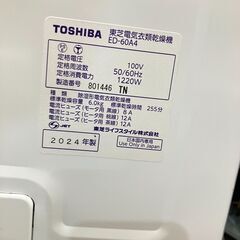 TOSHIBA　2024年製　衣類乾燥機入荷しました！の画像