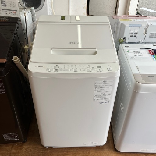 安心の1年保証付。【HITACHI 全自動洗濯機　BW-X100HE2 10.0kg 2023年製】取りに来れる方限定