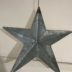 ブリキ　スターオーナメント　ホワイトの画像
