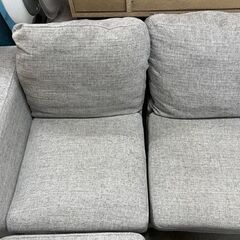 カウチソファ ソファ 3人掛け ローソファ オットマン クッション付き グレー ファブリックソファー 布地 アイリスプラザ ☆ 札幌市 白石店 の画像