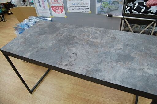 【商談中】 ① NITORI デスク 幅120×奥55×高72cm Nステイン グレー アイアンフレーム ニトリ 机  札幌市 清田区 平岡