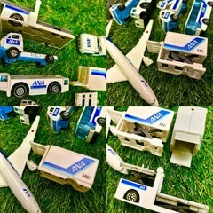レア✨【ダイキャストエアポートセット ANA 2】全日空 飛行機＋空港車両 7点セットの画像