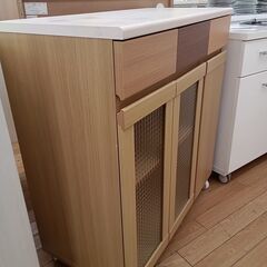 ★ジモティ割あり★  レンジ台 ナチュラル H93×D42×W85 クリーニング済み TK6488TKKAGU の画像