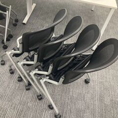 美品　会議テーブル　ミーティング　長机　オフィス家具　椅子８脚　セット　の画像