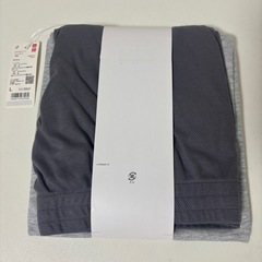 UNIQLO ユニクロ AIRism エアリズムコットン メッシュセット L パジャマ ルームウェア 半袖 短パン 上下 セット グレー mw0639の画像