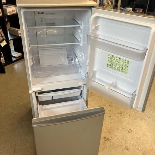 K2509-143 SHARP 2ドア冷蔵庫 SJ-14E9 2013年製 137L 動作確認済み キズ汚れ有り