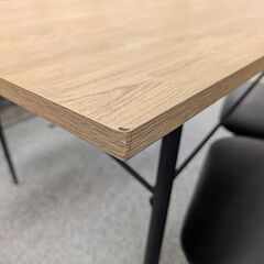 【コンパクトサイズ】 ダイニングセット オーヤマ 4人掛け 食卓テーブルセット ベンチ付き スチールフレーム 幅110cm : オフホワイト/ホワイトの画像