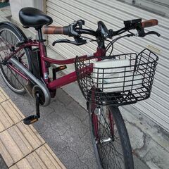 [Panasonic]LASTIC(ラスティック)26吋 電動アシスト自転車 8.9Ahバッテリー+充電器(ローズ)の画像