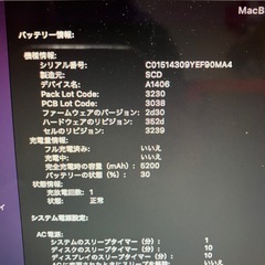 2015MacBook Air 11インチ i5 8GB251GB/2の画像