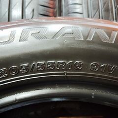 BS BRIDGESTONE TURANZA T001 205/55R16 16インチ 夏タイヤ 4本 20年製 バリ溝 プレマシー アクセラスポーツ BRZ インプレッサG4等(KTF342)の画像