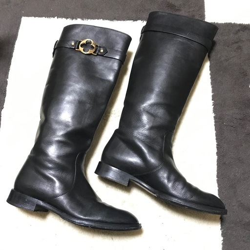 正規品 ルイヴィトン カーフレザーロングブーツ 36 ブラック