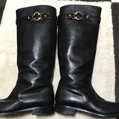 正規品 ルイヴィトン カーフレザーロングブーツ 36 ブラックの画像