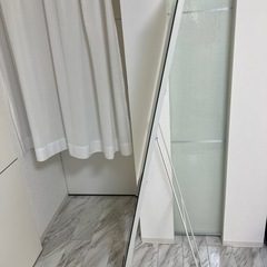 自立式姿見 鏡 白の画像