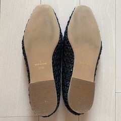 Menue スクエアトゥメッシュ編みフラットパンプス　箱付きの画像