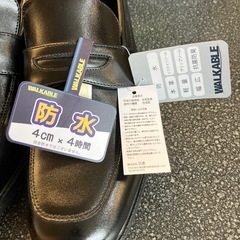 H2509-152 WALKABLE ビジネス シューズ ローファー ブラック 25.5cm 本革 軽量 幅広 未使用品 の画像
