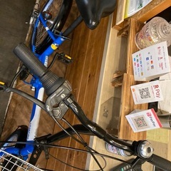【前後タイヤ・チューブ新品！】6段変速　20インチ折りたたみ自転車　スカイブルーの画像