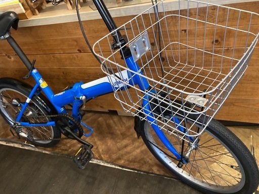 【前後タイヤ・チューブ新品！】6段変速　20インチ折りたたみ自転車　スカイブルー