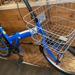 【前後タイヤ・チューブ新品！】6段変速　20インチ折りたたみ自転車　スカイブルーの画像