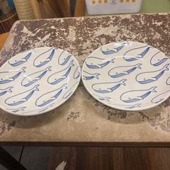 ダイソー　くじら　小皿　2枚の画像