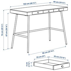 【9月末まで】IKEA リルオーセン テーブル 
デスク 机の画像