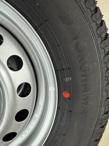新車外し　軽トラ　タイヤ　ホイール4本セット(145/80R12)　ダイハツハイゼット