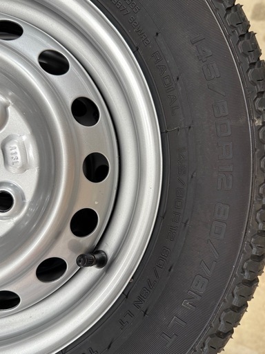 新車外し　軽トラ　タイヤ　ホイール4本セット(145/80R12)　ダイハツハイゼット