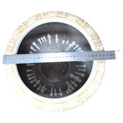 【山水画】大型 陶器鉢 / 火鉢 睡蓮鉢 メダカ鉢 アンティークの画像
