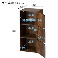 ニトリ カラーBOX Nカラボ 3段扉付きの画像