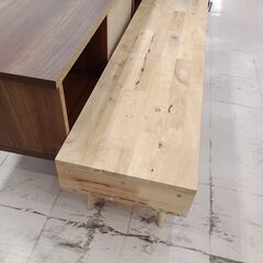 リユースのサカイ栃木店★ジモティ割あり★ 不二貿易 natural signature TV台 ベージュ（木目） W150×D40.1×H17.3 クリーニング済み TC10659の画像