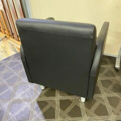 ジ394/ 応接ソファ オフィスソファ 一人掛けソファ PVCレザーの画像