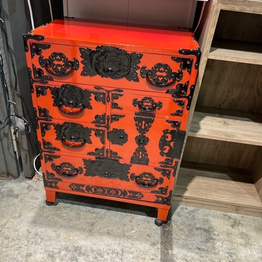 朱色　時代箪笥