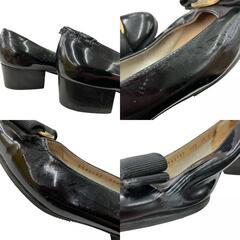 186000 現状品 Salvatore Ferragamo サルヴァトーレフェラガモ パンプス 22.5cm 22.5 ブラック レディース [1000023060097]の画像