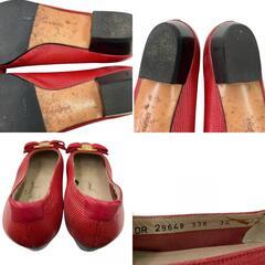 186000 現状品 Salvatore Ferragamo サルヴァトーレフェラガモ パンプス 22.5cm 22.5 レッド レディース [1000023060110]の画像