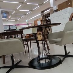 リユースのサカイ栃木店★ジモティ割あり★ NITORI ダイニングセット 木目ブラウン W80×D80×H70 クリーニング済み TC10667の画像