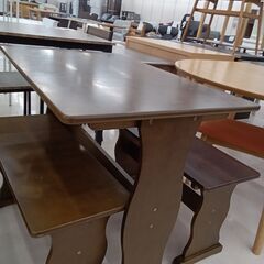 リユースのサカイ栃木店★ジモティ割あり★  ダイニングセット ブラウン W90×D60×H72.5 クリーニング済み TC10670の画像