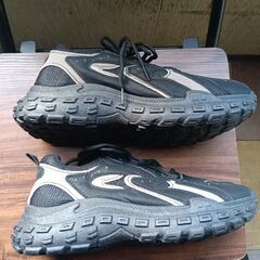 新品 25cm メンズ スニーカー ブラック 厚底 男女兼用 シューズ 識別番号:【N355-S】の画像