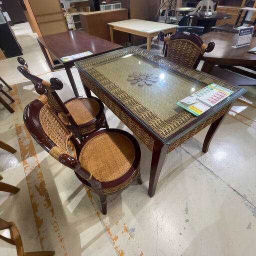 ﾀﾞｲﾆﾝｸﾞ4点ｾｯﾄ/籐(No:1267781)