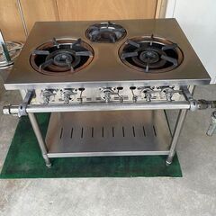 谷口工業 3口LPコンロ 業務用ガステーブル (J1495atxY)の画像